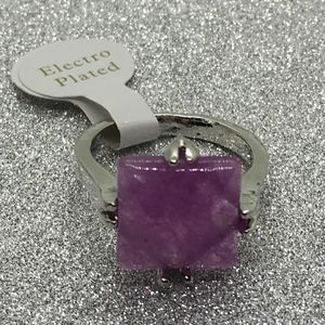 Pretty Pink Fashion Ring, Electro-Plate~Size 7